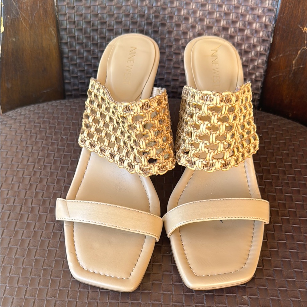Nine West Gold and Tan Women's Sandals